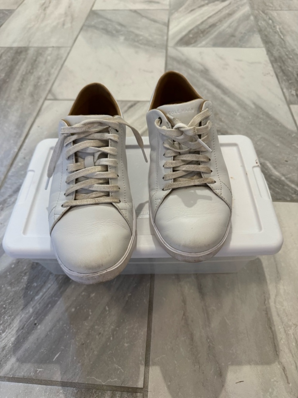 Cole Haan White Leather Low-Top Sneakers